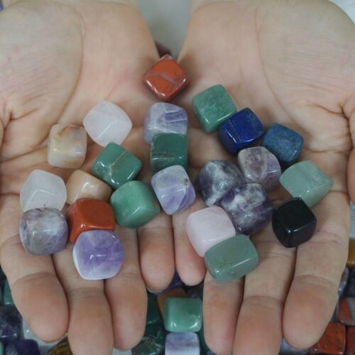 5KG 11LB 870Pcs Tiny Natural Quartz Crystal Jasper Square Mixed Gem Tumbled Stones Healing