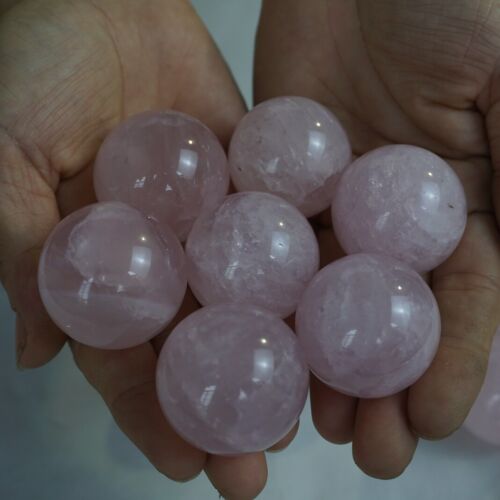 2KG 4.4LB 36Pcs Small Natural Pink Rose Quartz Crystal Sphere Ball Healing 32-35mm