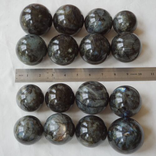 5KG 11LB 16Pcs Natural Rainbow Labradorite Crystal Sphere Ball Polished Healing