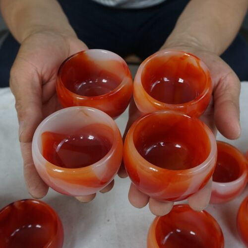 20Pcs Manmade Art Agate Carnelian Quartz Crystal Bowl Cup Carving Healing Wholesales Lot