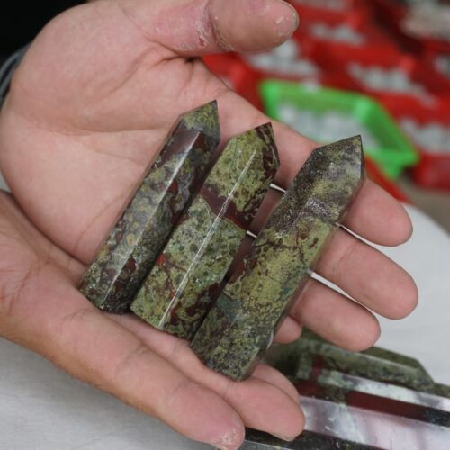 2.2LB 10Pcs Natural Dragon Blood Gem Stone Jasper Crystal Point Tower Healing