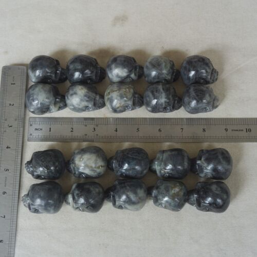 3LB 20Pcs Small Natural Rainbow Labradorite Quartz Crystal Skull Carving Head Healing