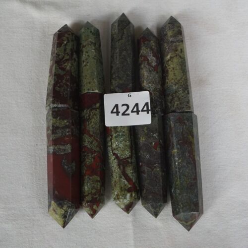 2.2LB 10Pcs Natural Dragon Blood Gem Stone Jasper Crystal Point Tower Healing