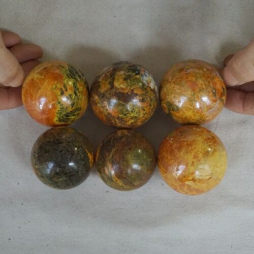 2kg 4.4LB 12Pcs Natural Realgar Ore Stone Crystal Sphere Ball Healing China Wholesale Price