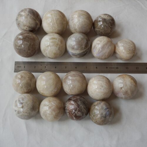 5KG 11LB 18Pcs Natural Blue Rainbow Moonstone Belomorite Crystal Sphere Ball Healing