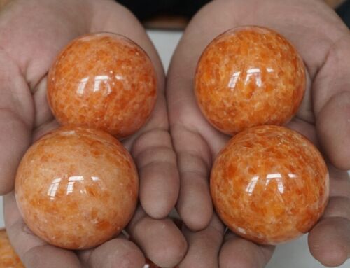 2KG 4.4LB 8-9Pcs Natural Sunstone Quartz Crystal Sphere Ball Polished Healing Brazil