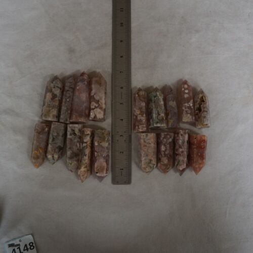 2KG 4.4LB 36Pcs Natural Phantom Ghost Carnelian Agate Crystal Point Tower Healing