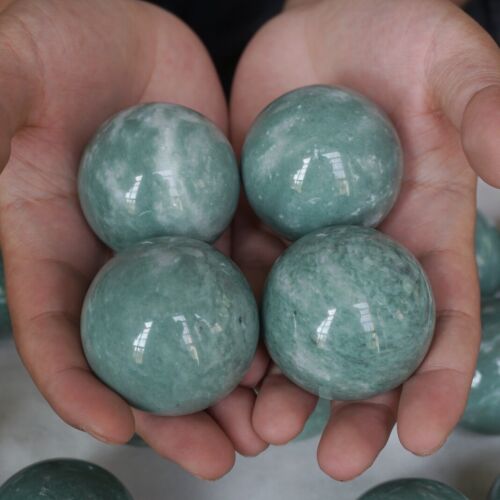 4.8kg 10.5LB 30Pcs Natural Green Jasper Quartz Crystal Sphere Ball Polished Healing