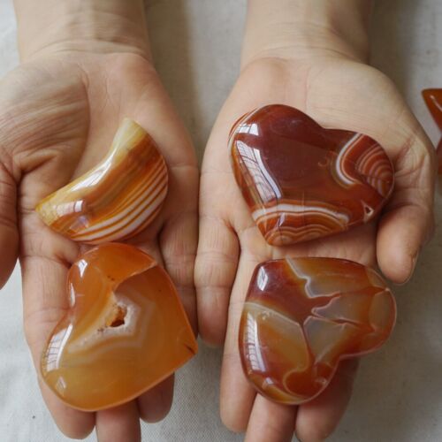 4.4LB 2KG 24Pcs Red Sardonyx Carnelian Agate Crystal Heart Star Moon Heart Healing