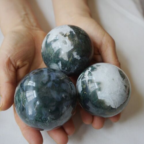 5KG 11LB 14Pcs Natural Moss Agate Carnelian Quartz Crystal Geode Sphere Ball Healing