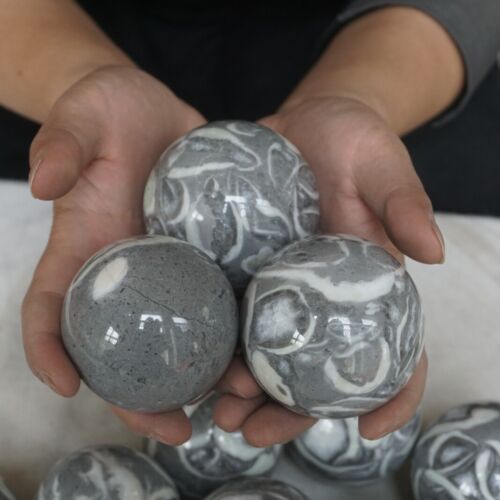 6kg 13LB 15Pcs Natural Shell Stone Thousand Eye Jasper Crystal Sphere Ball Healing