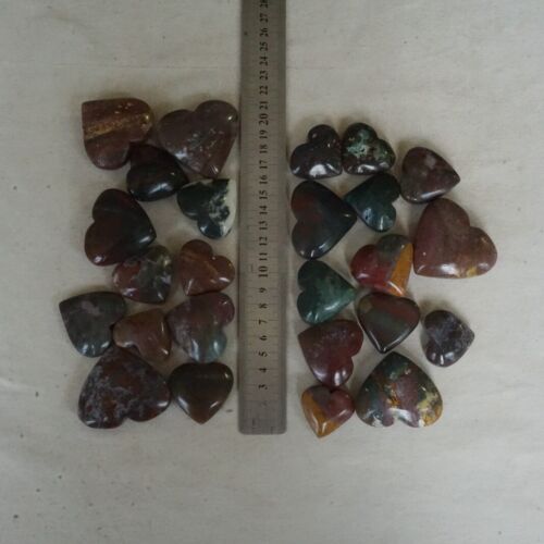 2KG 4.4LB 50Pcs Natural Ocean Jasper Onyx Quartz Crystal Love Heart Healing Bulk