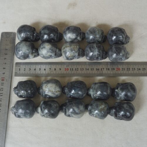 3LB 20Pcs Small Natural Rainbow Labradorite Quartz Crystal Skull Carving Head Healing