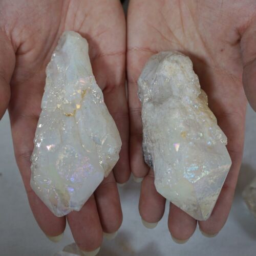 5KG 11LB 60Pcs Rainbow Aqua Aura Quartz Crystal Cluster Points Titanium Coating Bulk