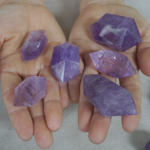 2KG 60Pcs 4.4LB Natural Purple Amethyst Quartz Crystal Double Point Wand Healing