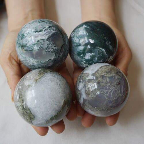 5KG 11LB 14Pcs Natural Moss Agate Carnelian Quartz Crystal Geode Sphere Ball Healing