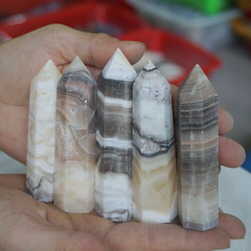 2KG 4.4LB 30Pcs Natural Mexico Banded Calcite Crystal Point Tower Polished Healing