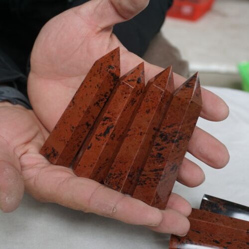 2kg 24Pcs 4.4LB Natural Mahogany Obsidian Quartz Crystal Point Tower Obelisk Healing