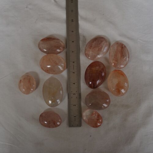 2KG 4.4LB 20Pieces Natural Red Hematoid Quartz Crystal Tumbled Palm Stones Healer Healing