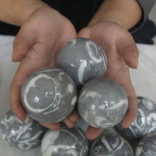 6kg 13LB 15Pcs Natural Shell Stone Thousand Eye Jasper Crystal Sphere Ball Healing