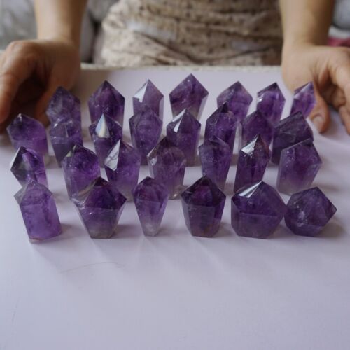 2KG 4.4LB 56Pcs Natural Purple Amethyst Quartz Crystal Point Tower Polished Healing