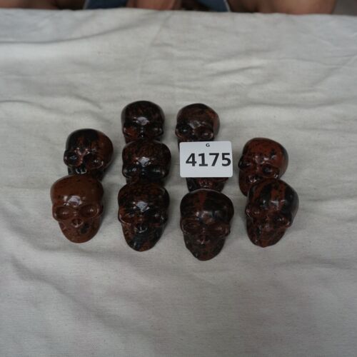 20Pcs 3.4LB Natural Mahogany Obsidian Quartz Crystal Skull Carving Head Healing