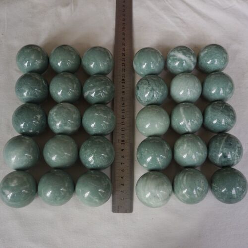 4.8kg 10.5LB 30Pcs Natural Green Jasper Quartz Crystal Sphere Ball Polished Healing