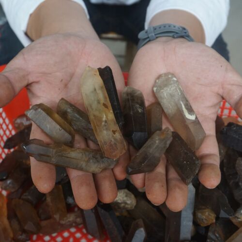 11LB 5kg Natural Raw Smokey Clear Quartz Crystal Points Original Bulk