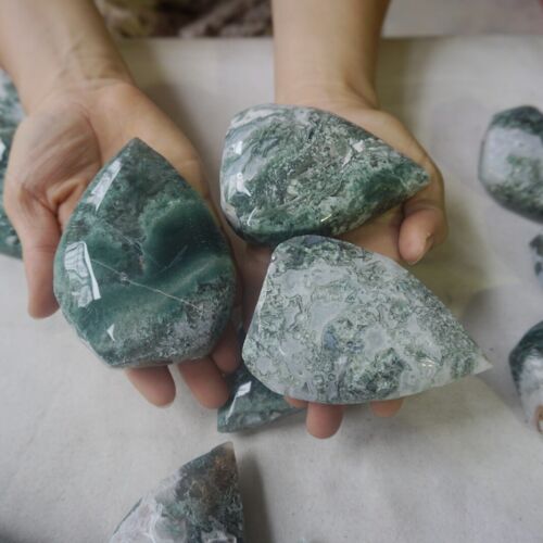 5KG 11LB 20Pcs Natural Moss Agate Carnelian Quartz Palm Stone Point Flame Healing