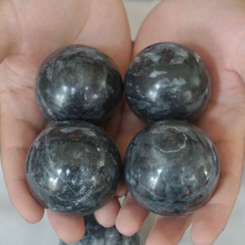 5kg 11LB 25Pcs Natural Black Flower of Fog Jasper Quartz Crystal Sphere Ball Healing