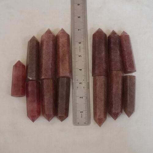 2KG 4.4LB 26Pcs Natural Red Strawberry Quartz Crystal Point Tower Fuchsite Healing