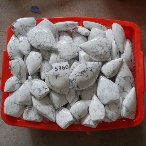 1.4KG 3LB 10Pcs Natural White Howlite Crystal Point Flame Palm Stone Healing