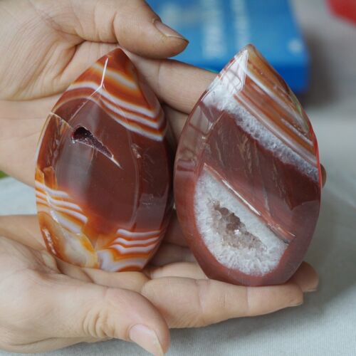 1.8KG 3.8LB 10Pcs Natural Red Carnelian Agate Crystal Point Flame Palm Stone Healing