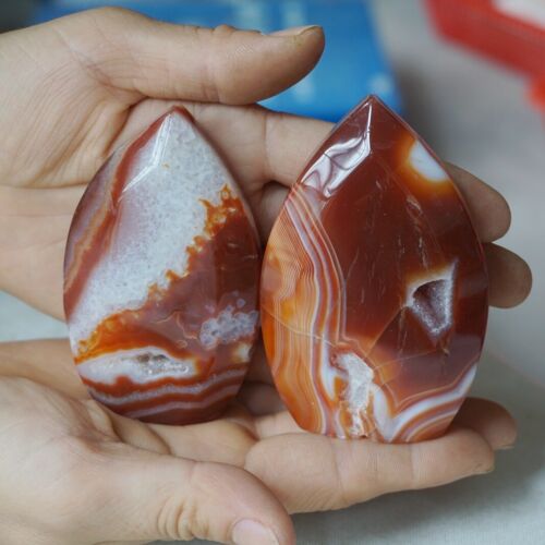 1.8KG 3.8LB 10Pcs Natural Red Carnelian Agate Crystal Point Flame Palm Stone Healing