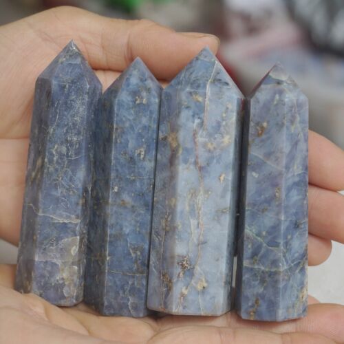 24Pcs 2KG,4.4LB Natural Blue Rose Quartz Crystal Point Tower Polished Healing Brazil