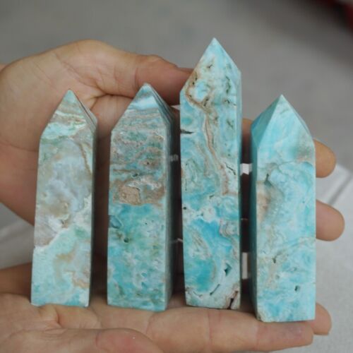 2KG 4.4LB 16Pcs Natural Blue Hemimorphite Quartz Crystal Geode Point Tower Healing