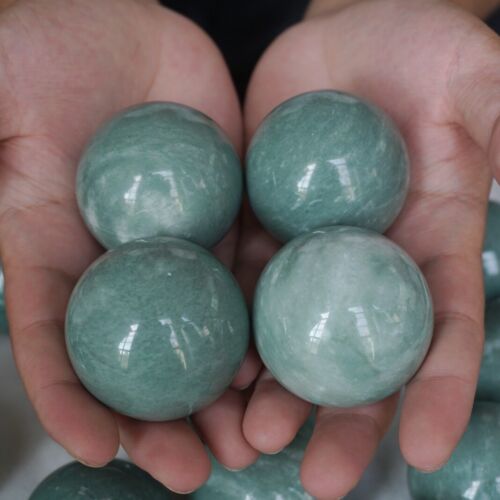 4.8kg 10.5LB 30Pcs Natural Green Jasper Quartz Crystal Sphere Ball Polished Healing