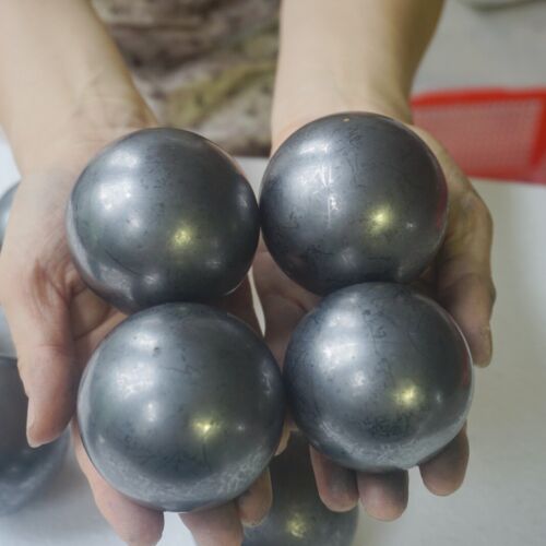 2.5KG 5.5LB 10Pcs Natural Shungite Protect Radiation Crystal Sphere Ball Healing Russia