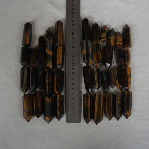 2KG 4.4LB 78Pcs Smaller Natural Blue Yellow Tiger Eye Quartz Crystal Point Tower Healing