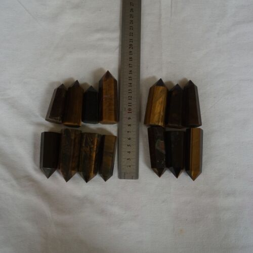 2KG 4.4LB 28Pcs Natural Tiger Eye Quartz Crystal Point Tower Polished Healing Bulk