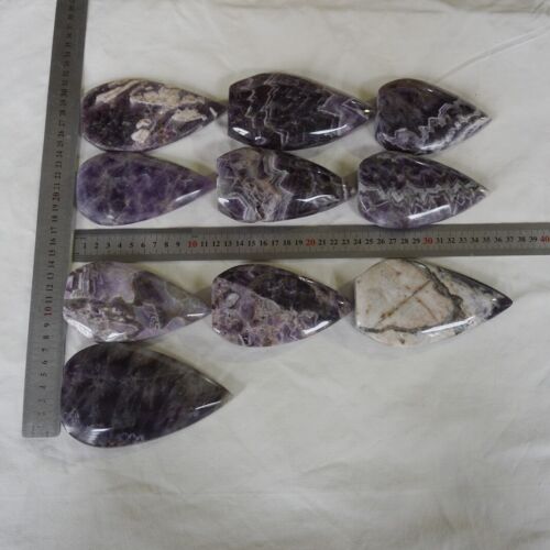 3KG 6.6LB 10Pcs Natural Phantom Chevron Amethyst Crystal Point Flame Palm Stone Healing