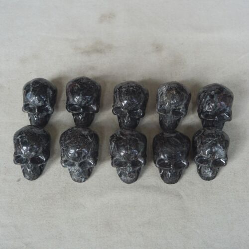 4.2LB 20Pcs 1.9kg Astrophylite Garnet Blue Flashes Crystal Skull Carving Head Healing 5cm