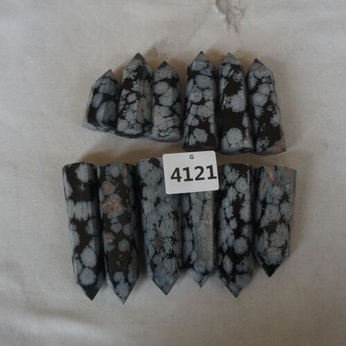 5KG 90Pcs Natural Snowflake Obsidian Quartz Crystal Points Tower Obelisk Healing Bulk