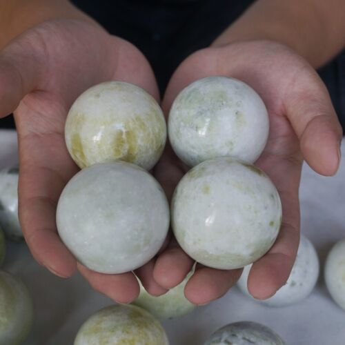 5kg 11LB 25Pcs Natural Serpentine Jade Crystal Sphere Ball Liaoning Province China