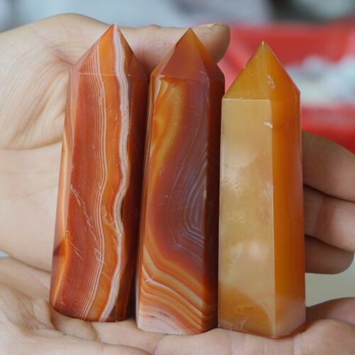 4.4LB 2KG 22Pcs Natural Red Carnelian Agate Crystal Point Tower Polished Healing