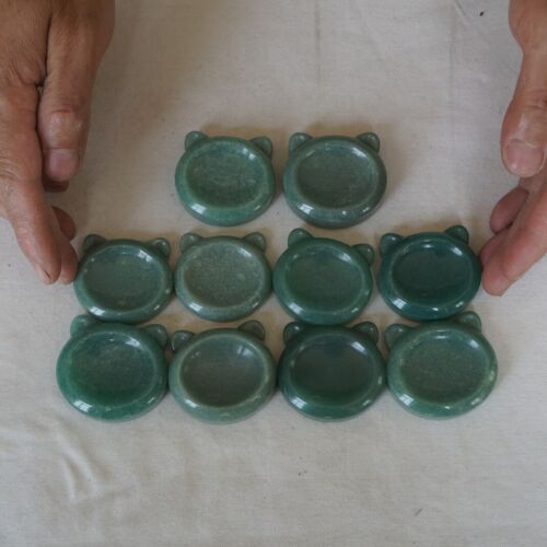 20Pcs 2.4LB Green Aventurine Jasper Crystal Thumb Bowl Decompression Stone Bulk