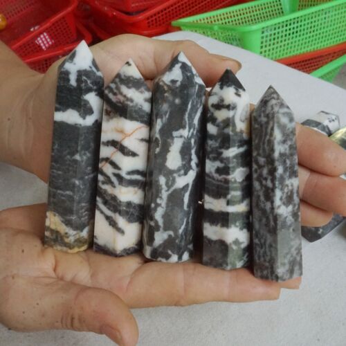 5KG 11LB 65Pcs Natural Zebra Rock Jasper Crystal Point Tower Healing Sinkiang Bulk