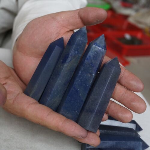 2KG 20 Pieces Natural Blue Aventurine Jasper Crystal Obelisk Point Tower Healing