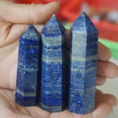 4.4LB 2KG 18Pcs Natural Lapis Lazuli & Pyrite Crystal Point Tower Healing Bulk