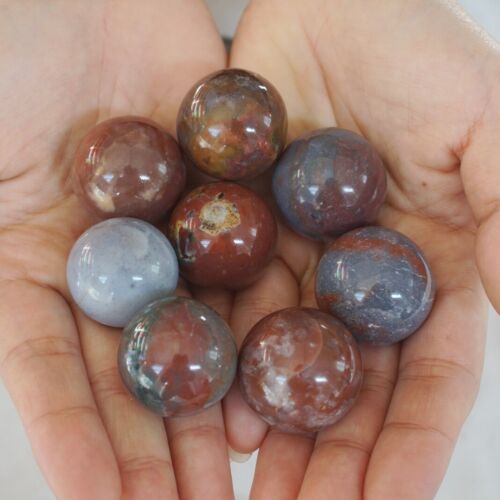 1KG 2.2LB 33Pcs Natural Ocean Jasper Onyx Quartz Crystal Sphere Ball Healing 26-29mm